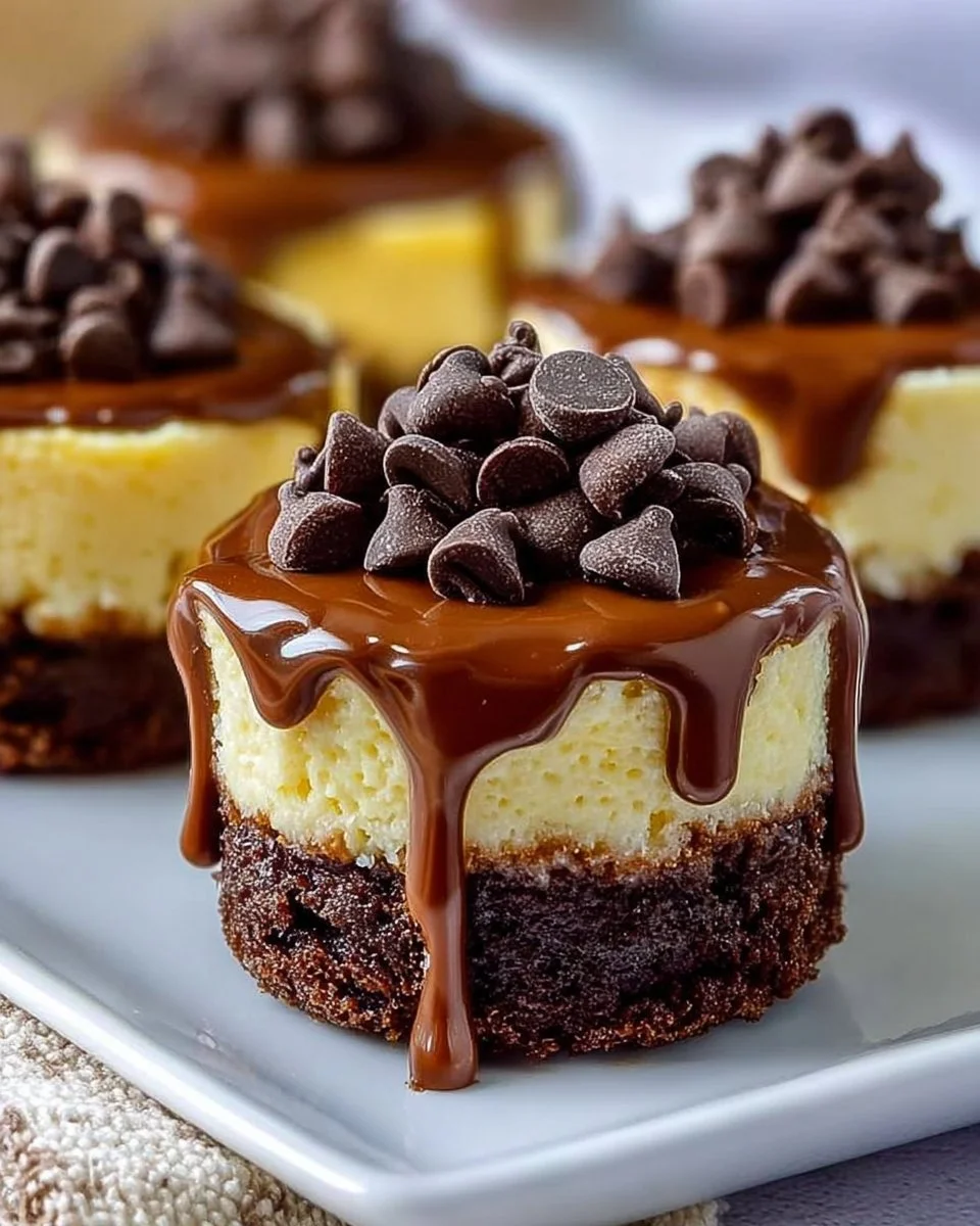 Brownie Bottom Mini Cheesecakes