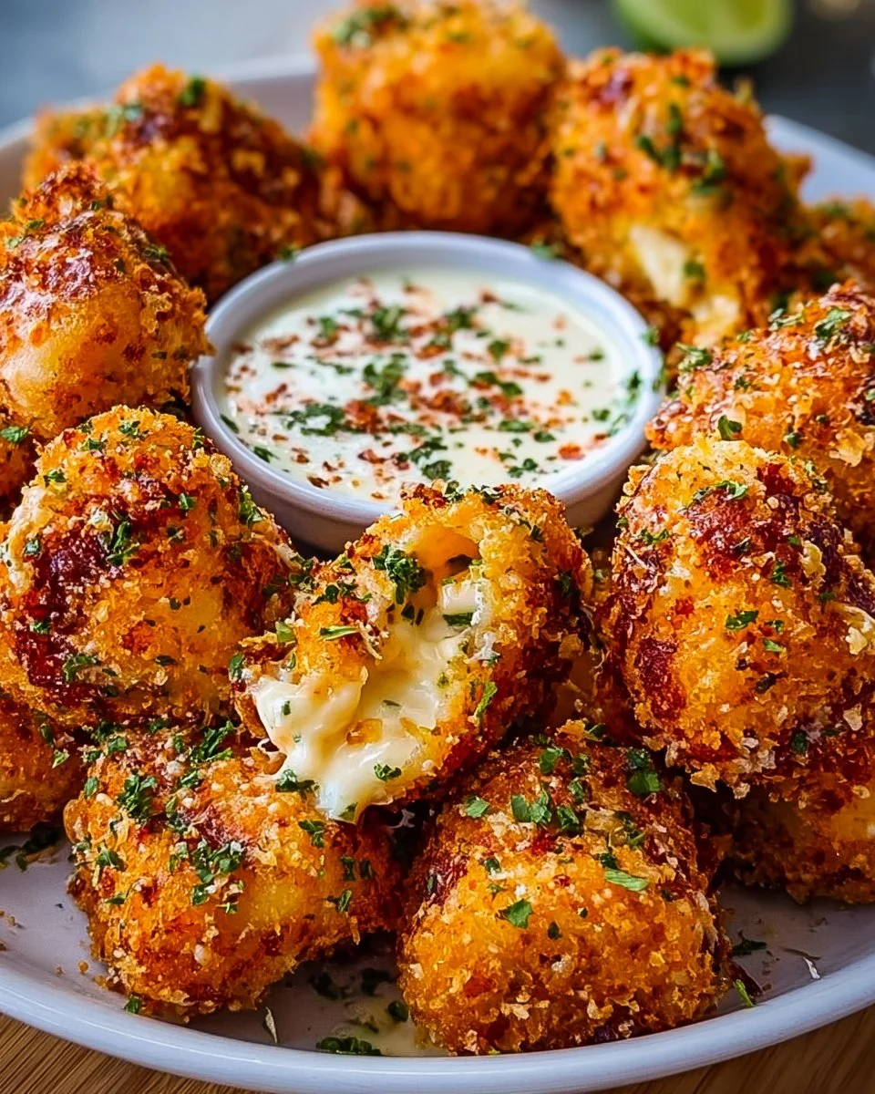 Cheesy Jalapeño Ranch Chicken Poppers with a Creamy Dip