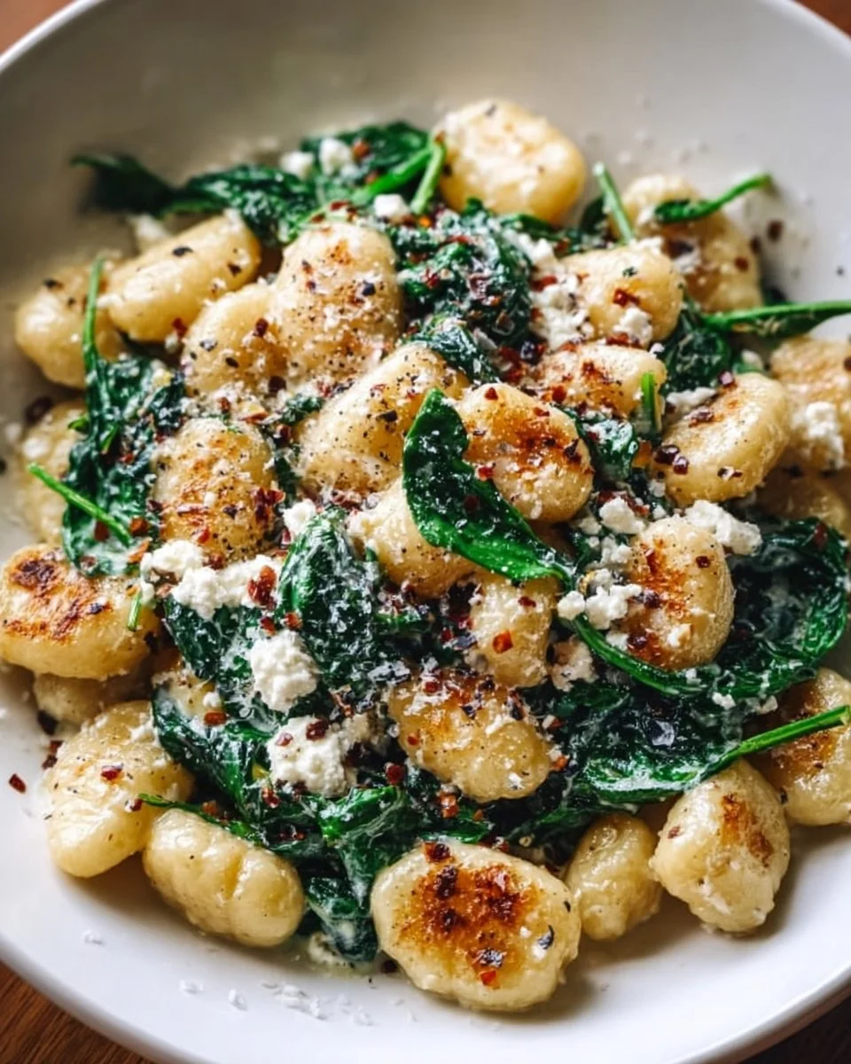 Creamy Gnocchi with Spinach and Feta