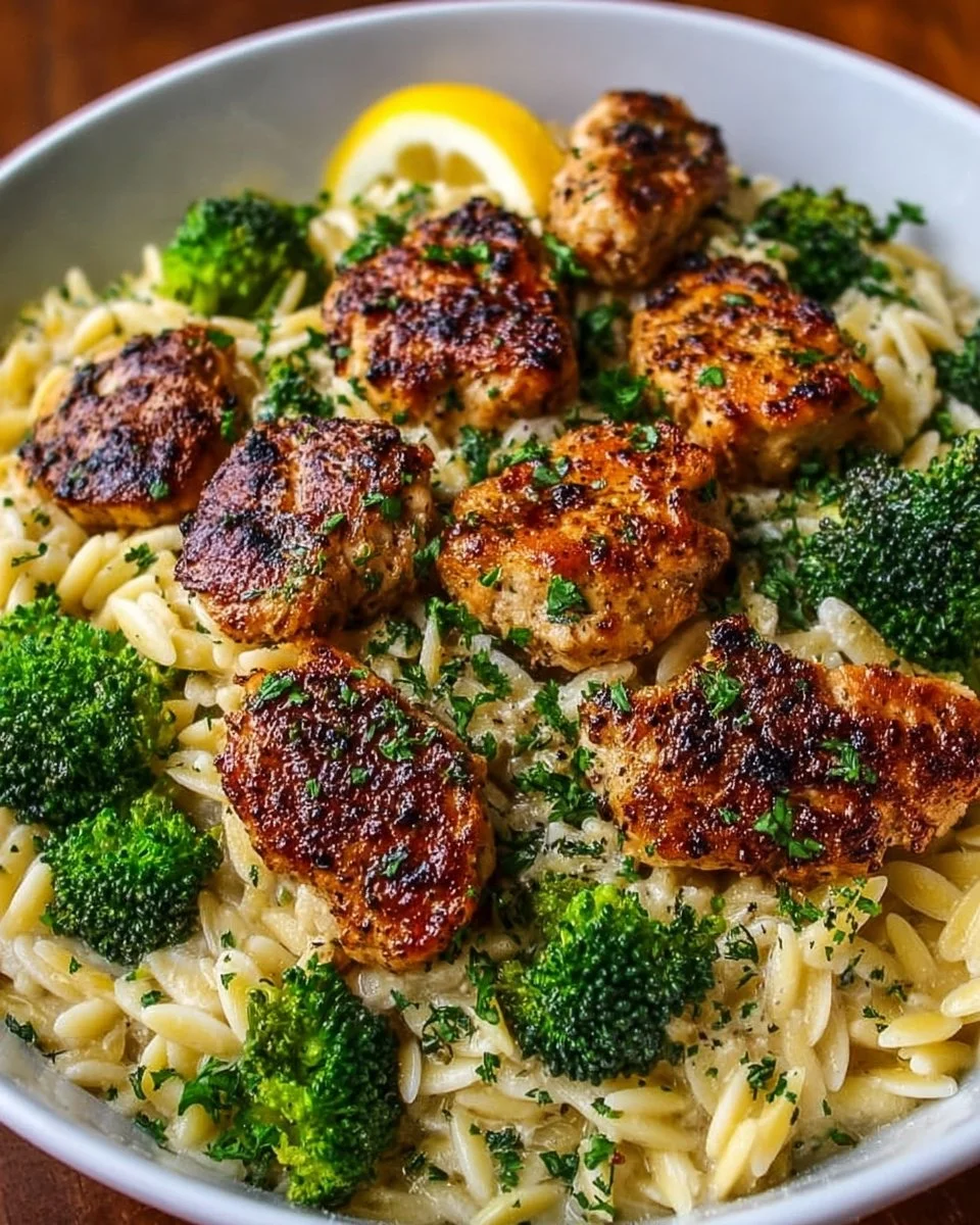 Lemon Pepper Chicken Broccoli Orzo