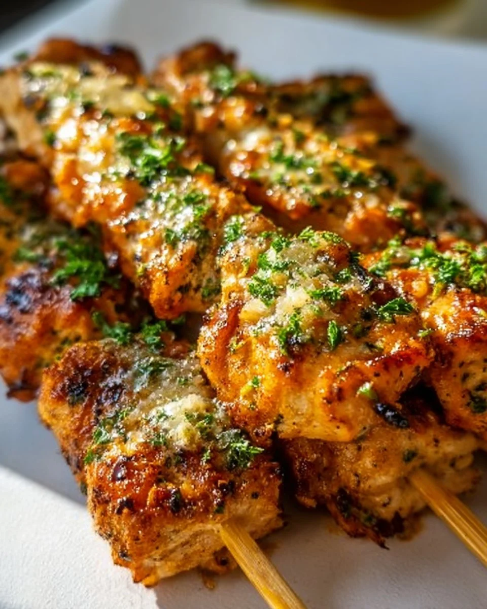 Ranch Garlic Parmesan Chicken Skewers