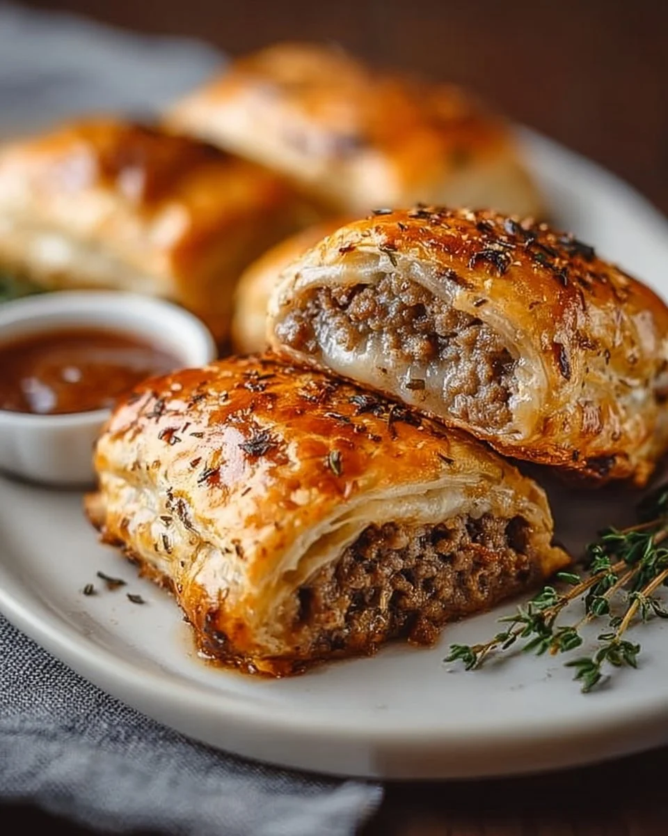 Savory French Onion Sausage Rolls – Golden, Flaky &amp; Full of Flavor