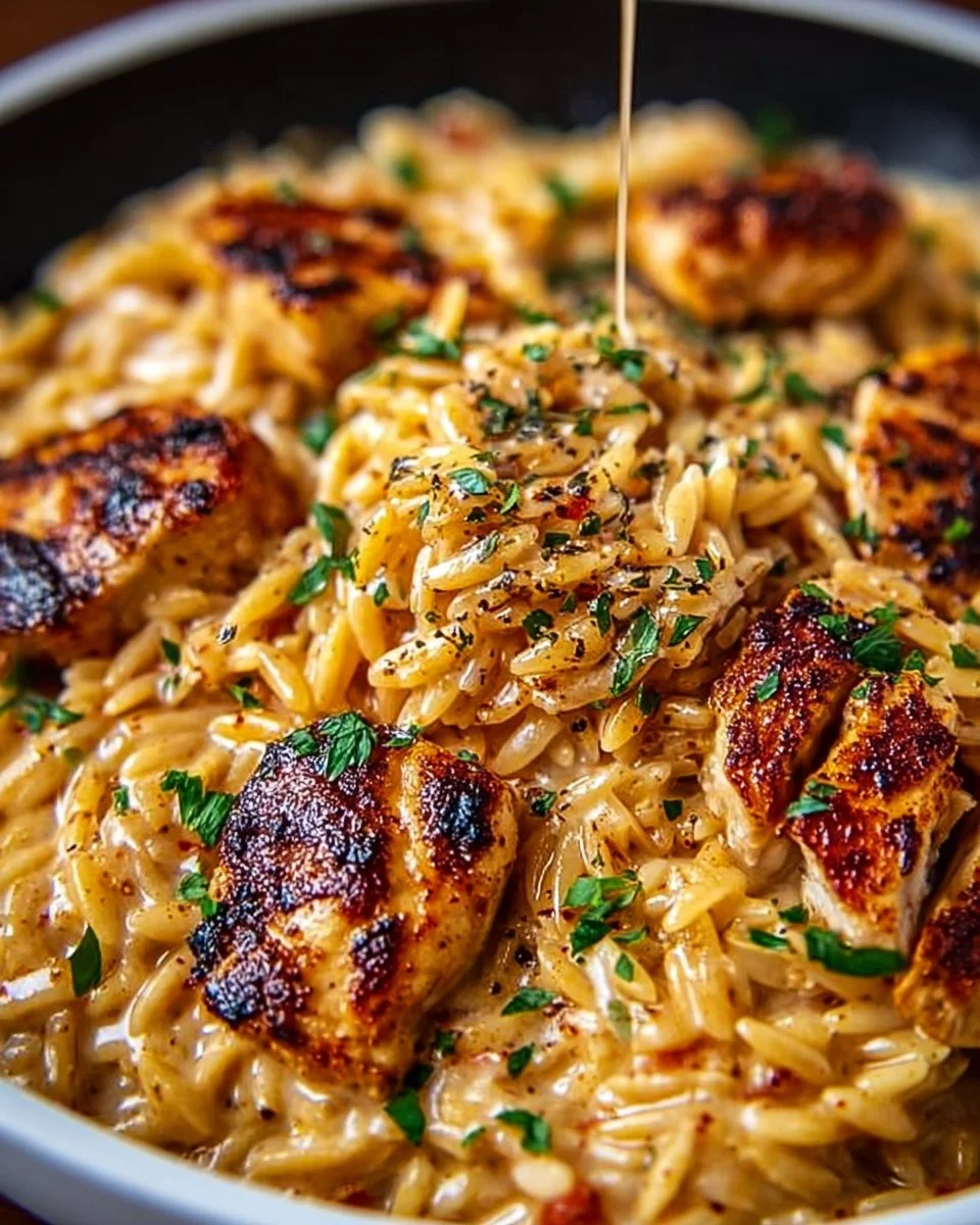 Comforting One-Pot Cajun Chicken Alfredo Orzo in Just 30 Minutes