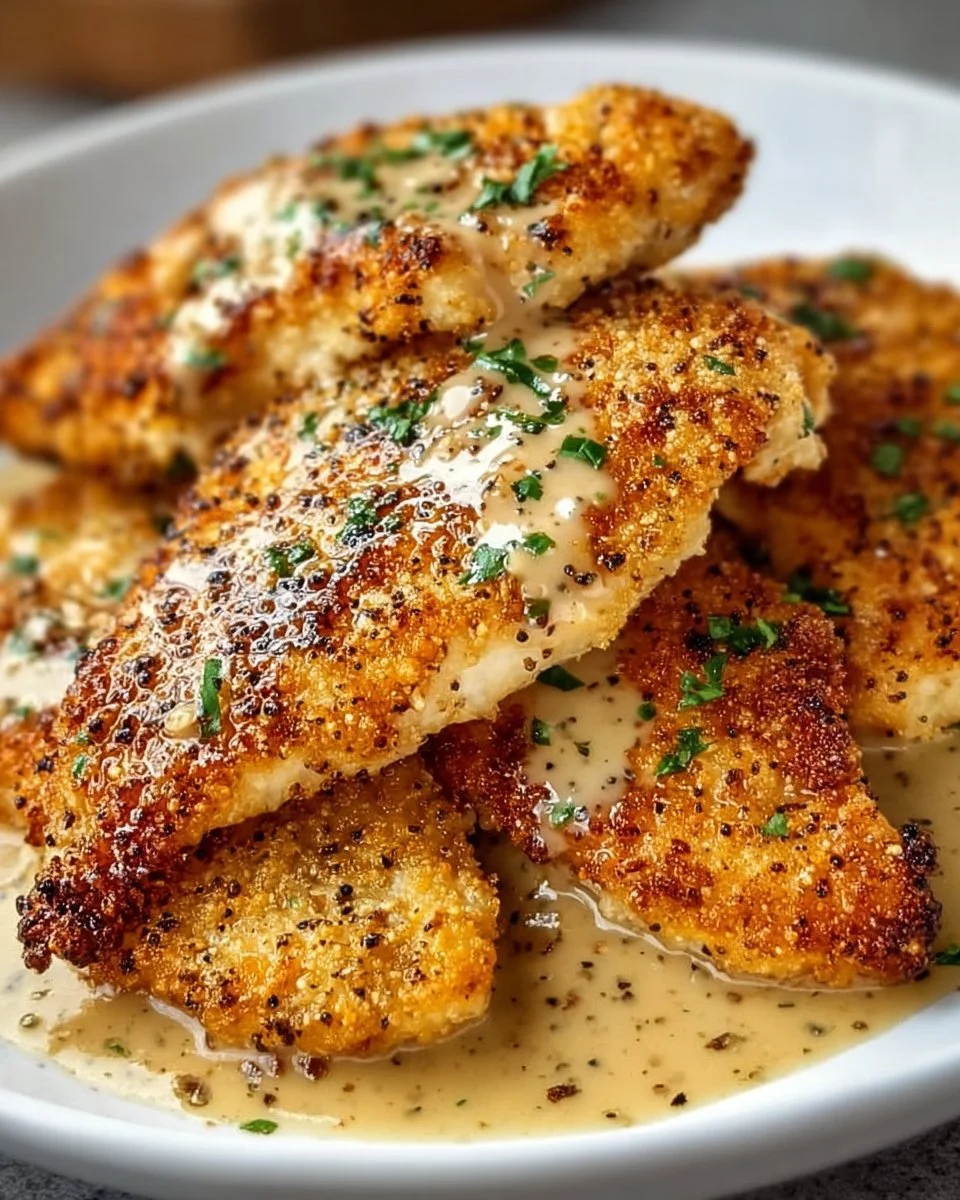 Crispy Parmesan Chicken with a Rich Garlic Sauce – Easy Dinner Idea