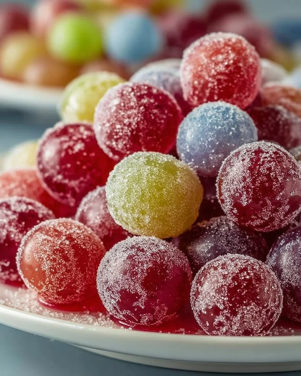 Frozen Grapes with Jello Powder