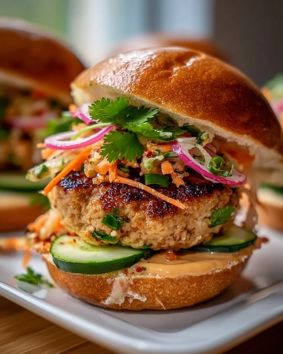 Thai Peanut Turkey Burgers