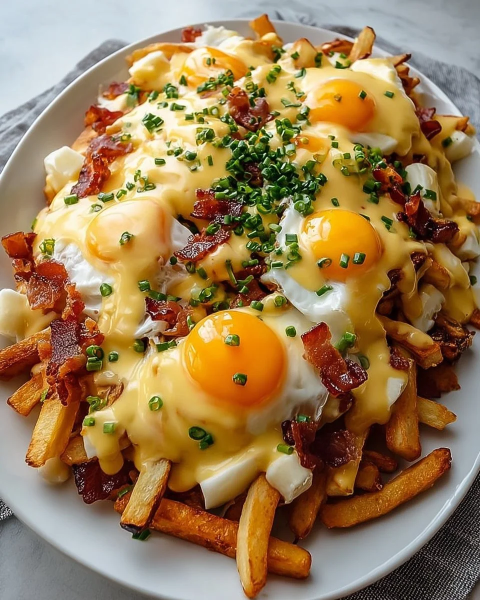Ultimate Breakfast Poutine with Creamy Hollandaise Sauce