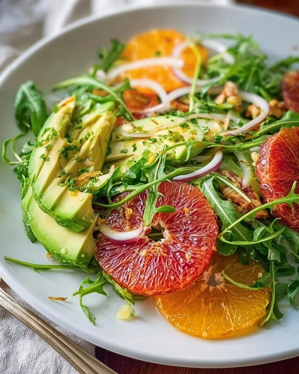 Avocado Arugula Citrus Salad with Lemon Vinaigrette