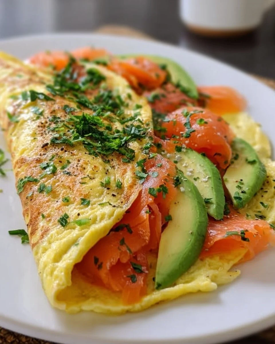 Avocado &amp; Smoked Salmon Omelet