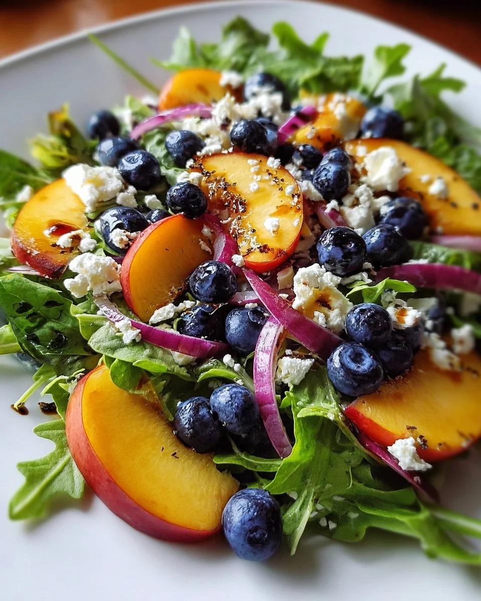 Blueberry Peach Feta Salad