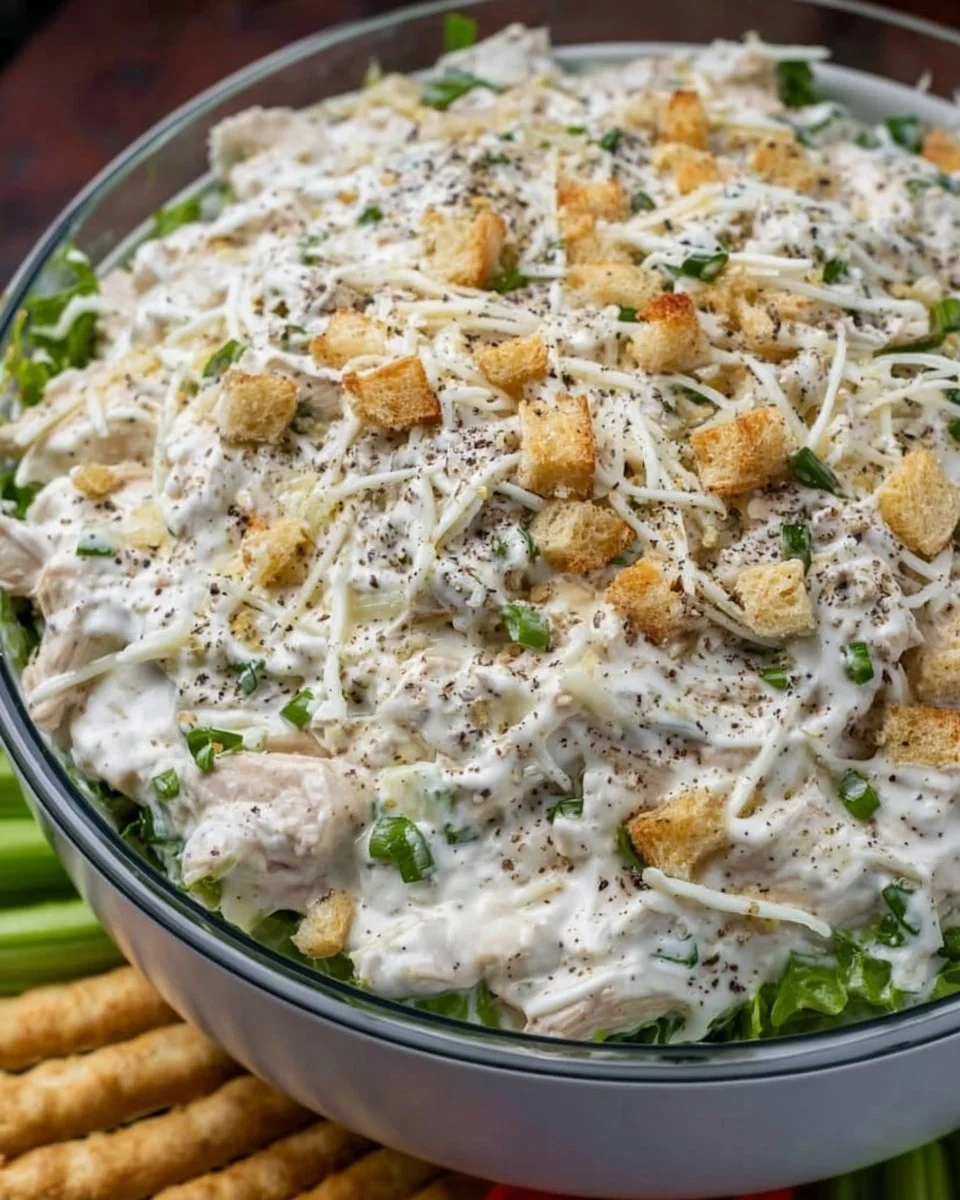 Chopped Chicken Caesar Salad Dip