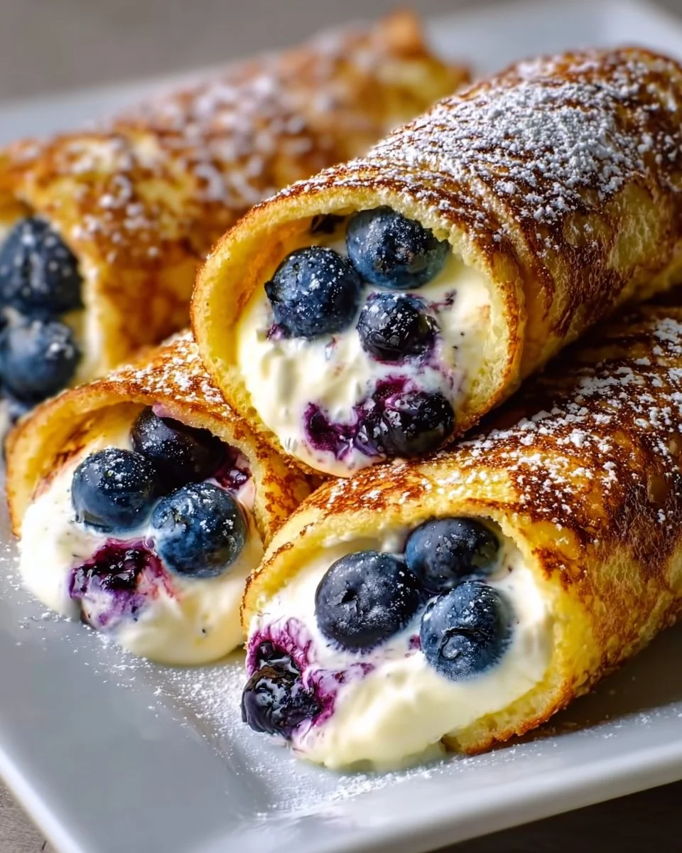 Crispy Keto Blueberry Cream Cheese Roll-Ups