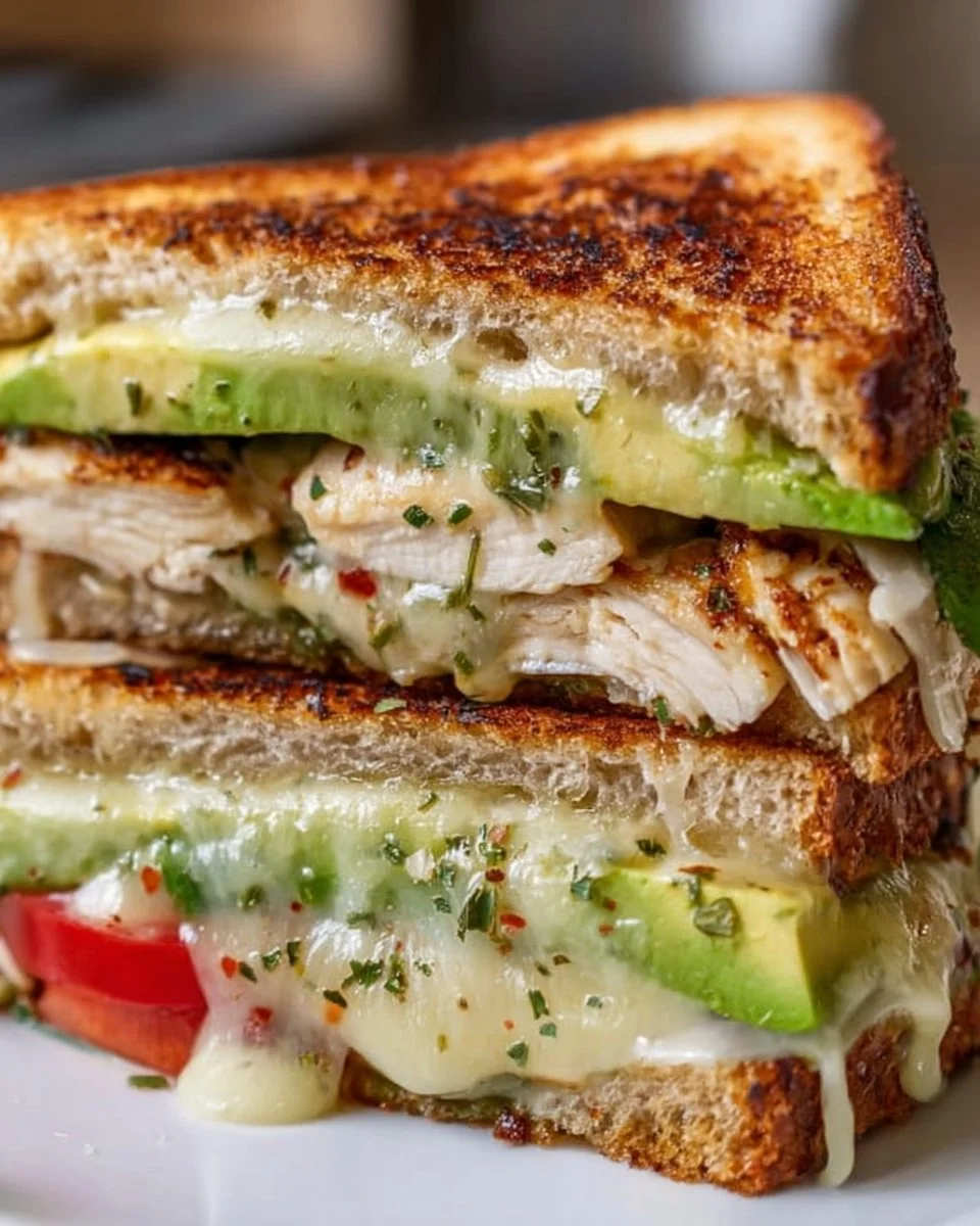 Grilled Chicken Avocado Melt (Crispy &amp; Creamy)