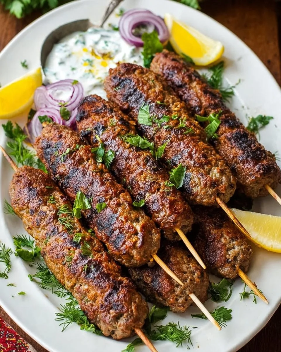 Grilled Lamb Kebabs with Yogurt Dipping Sauce