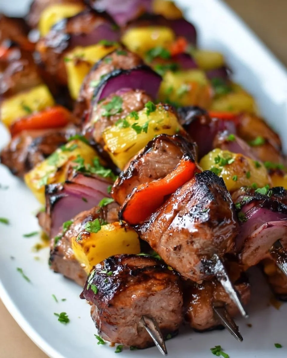 Grilled Teriyaki Pork Kebabs