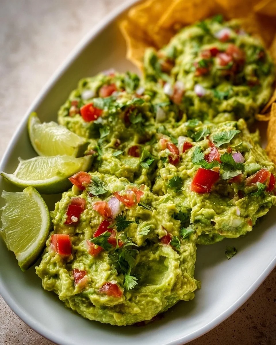Fresh guacamole served with tortilla chips