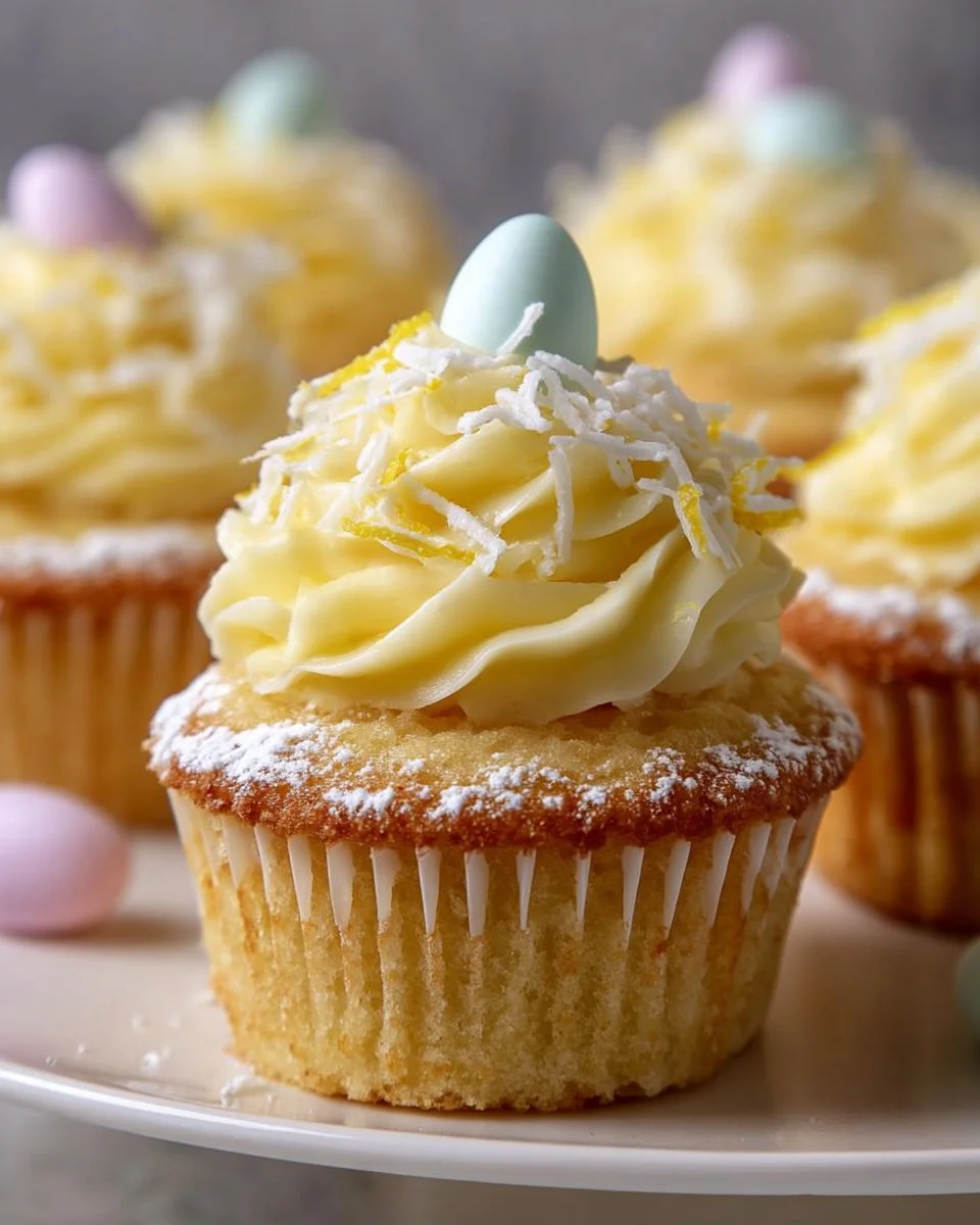 Lemon Curd Easter Cupcakes