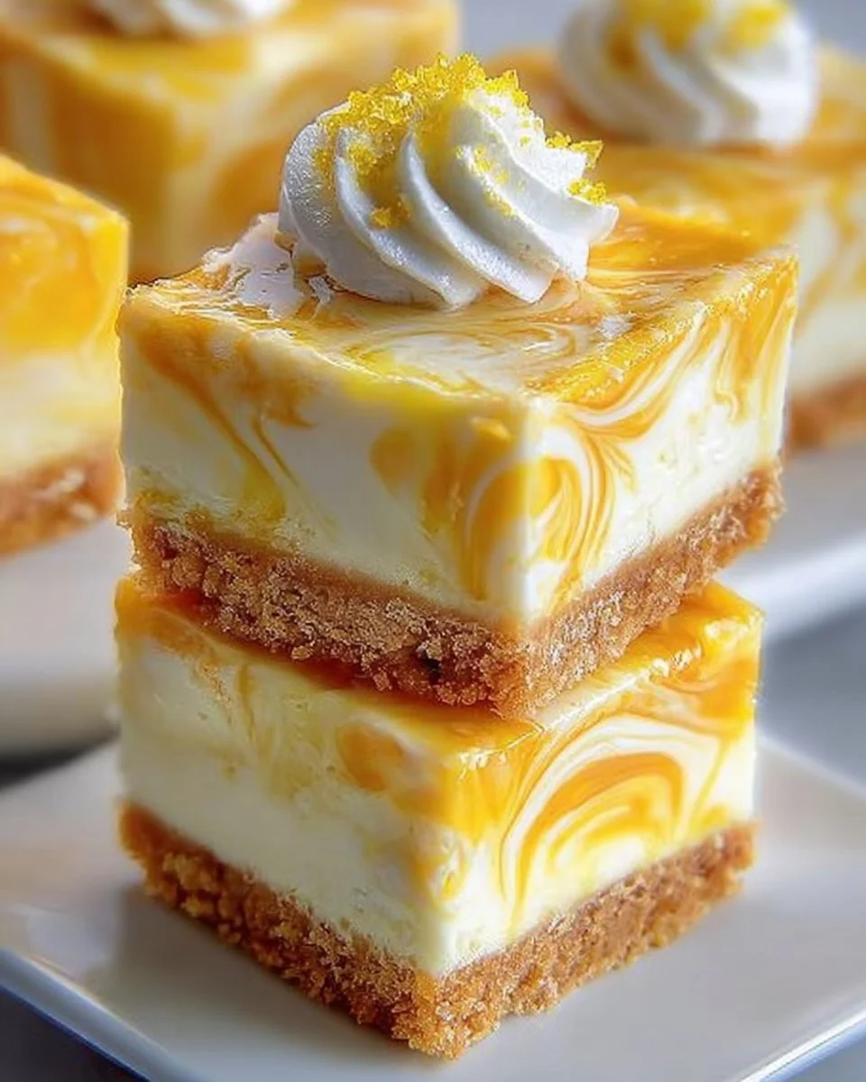 Lemon Marbled Cheesecake Bars