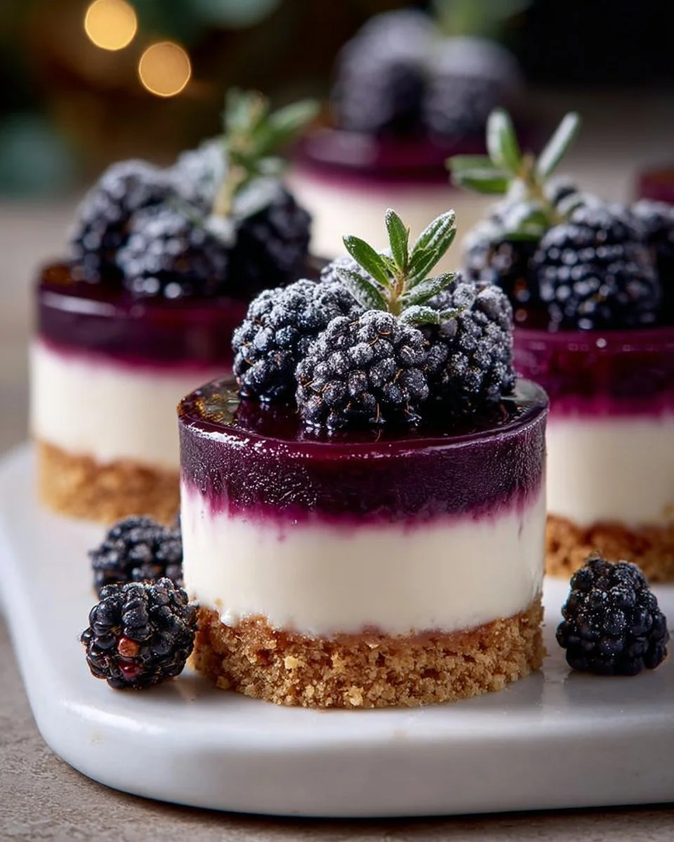 Mini Blackberry Mousse Cakes