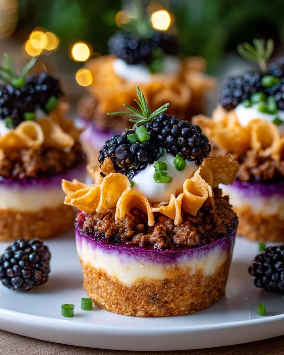 Mini Taco Cupcakes with Zesty Ground Beef and Cheese