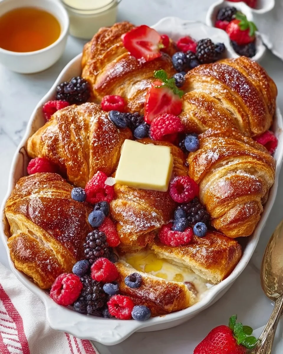 Overnight Croissant French Toast Casserole (video)