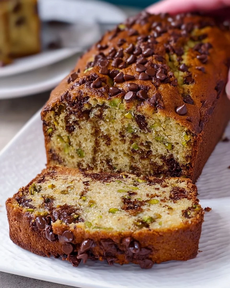 Pistachio Chocolate Chip Banana Bread