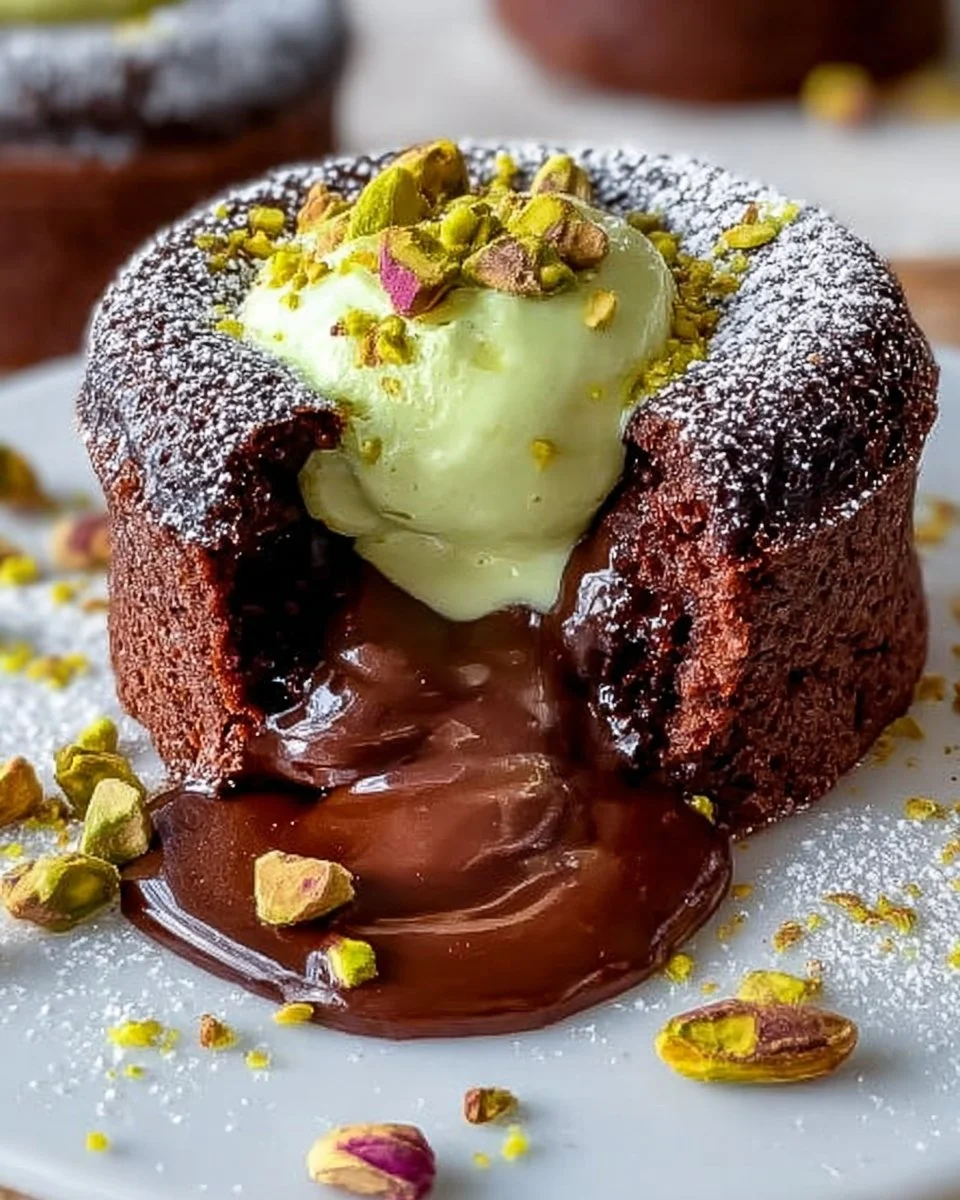Pistachio Chocolate Lava Cakes