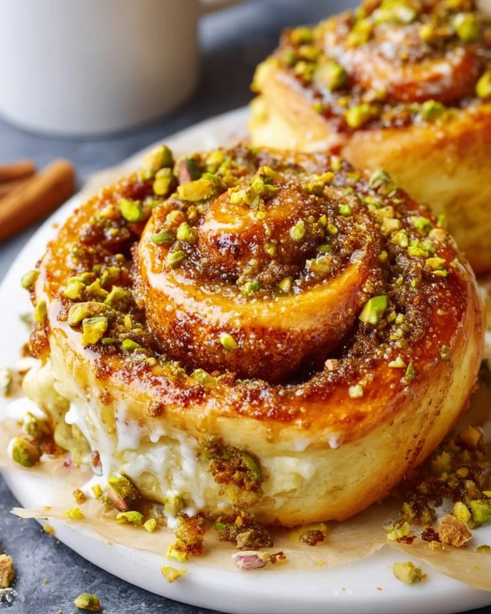 Pistachio Honey Cinnamon Rolls