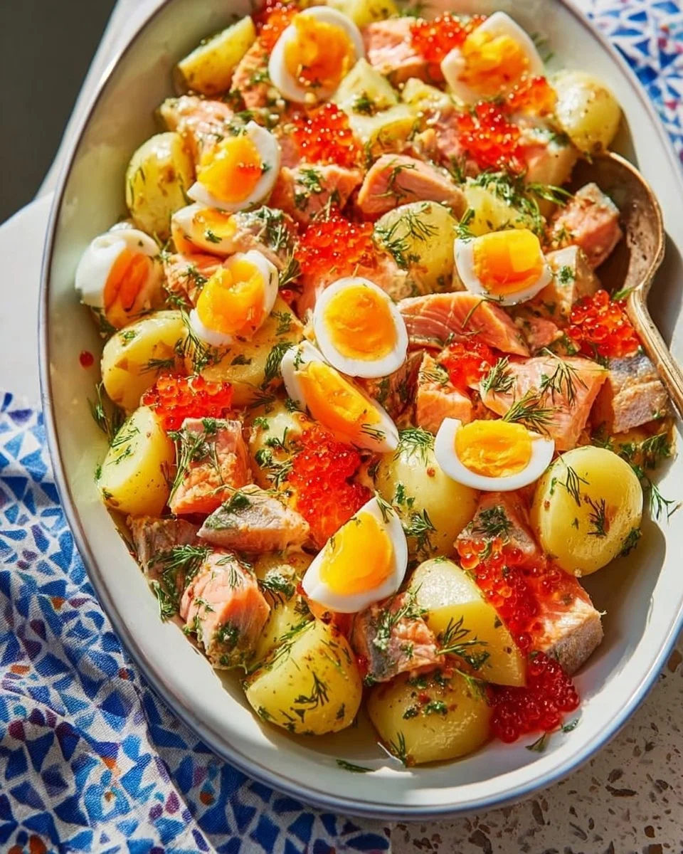 Smoked Salmon Potato Salad Recipe (video)