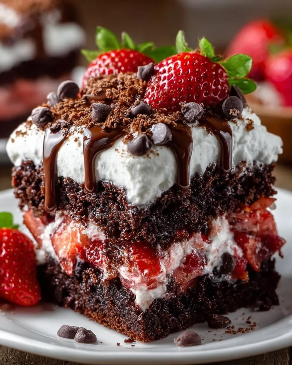 Strawberry Earthquake Cake
