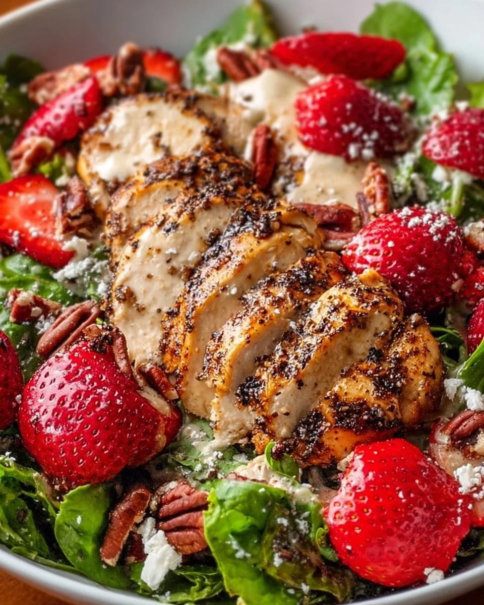 Strawberry Pecan Grilled Chicken Salad