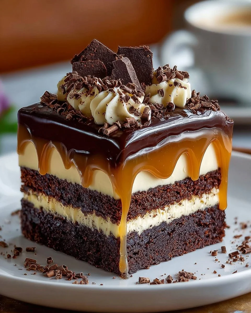 Tiramisu-Inspired Caramel Brownies