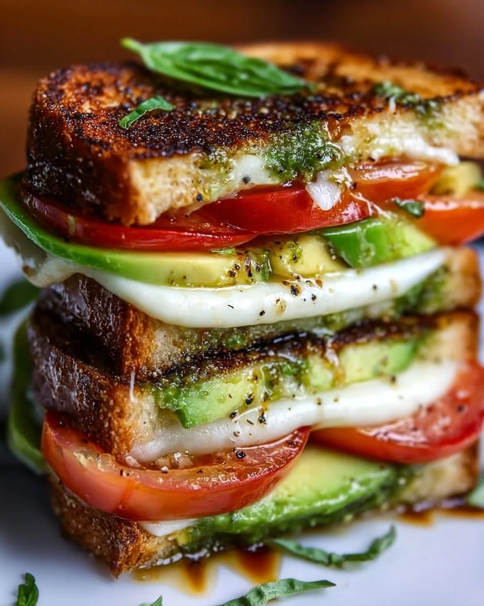 Avocado, Mozzarella, and Tomato Grilled Cheese