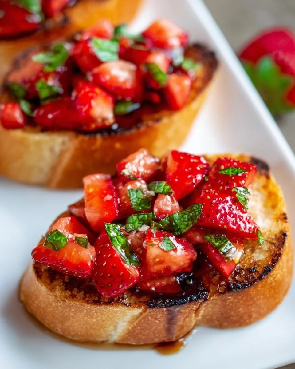 Balsamic Strawberry Crostini