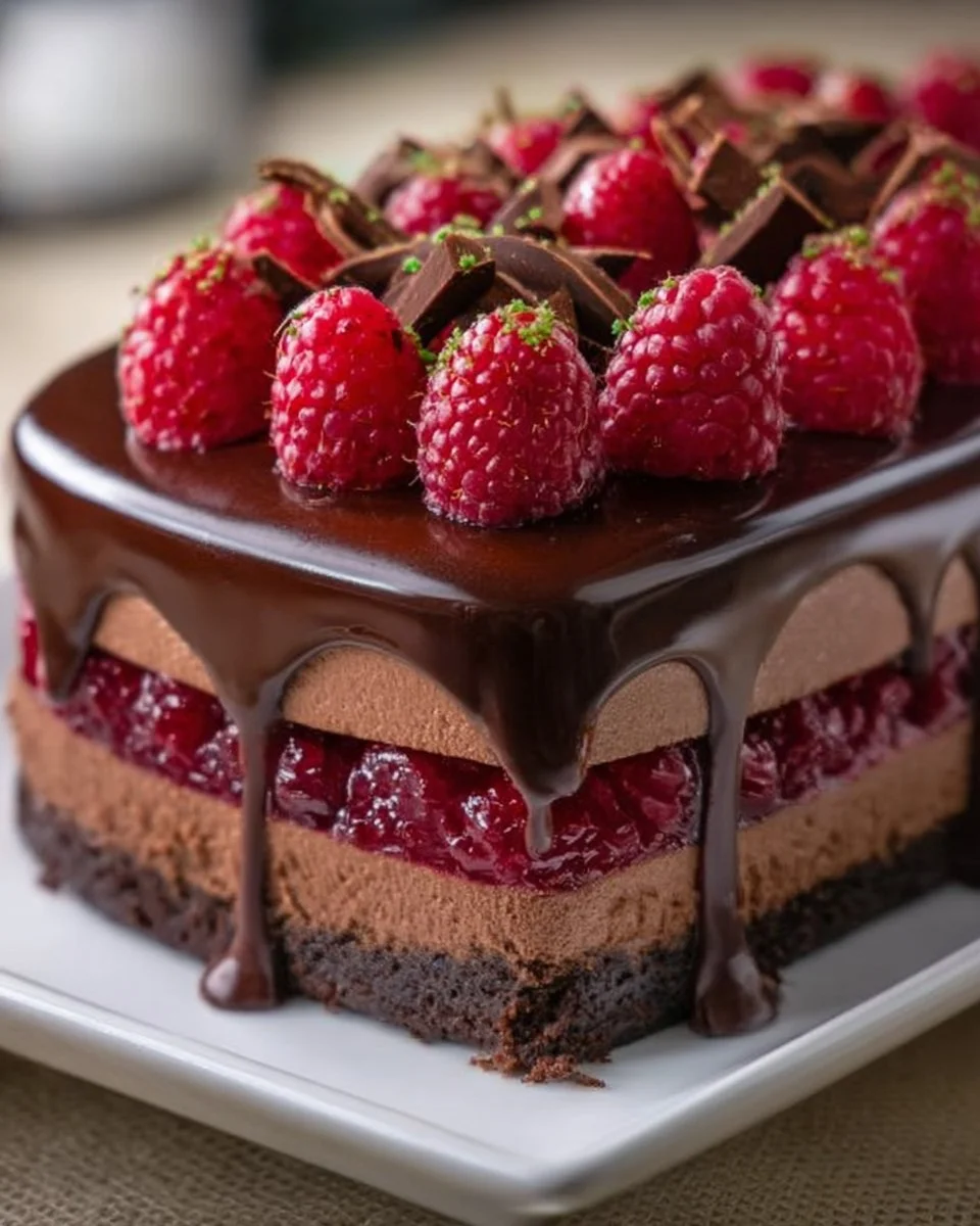 Chocolate Raspberry Mousse Cake