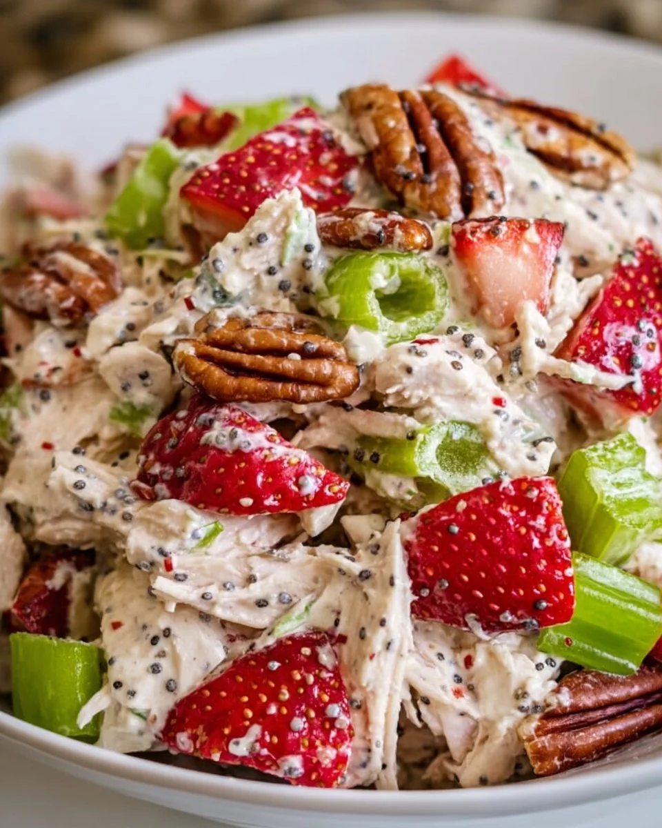 Strawberry Pecan Poppy Seed Chicken Salad