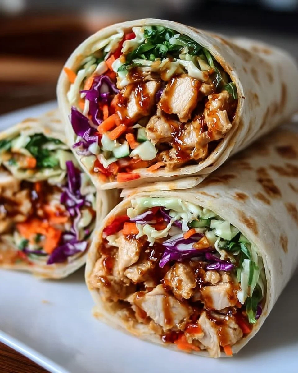 Thai Peanut Chicken Wraps